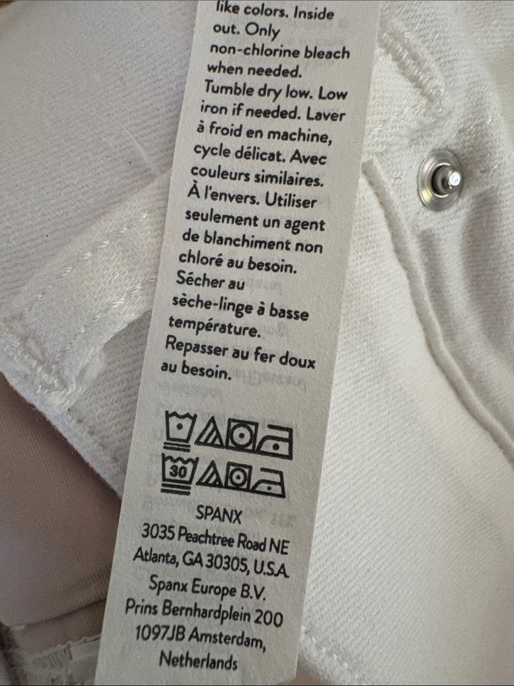 Spanx NWT White Straight Leg Jeans Pull On Stretchy Sz.XL - Picture 9 of 10